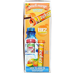 Zipfizz, Mezcla energética para deportistas saludables con vitamina B12, melocotón y mango, 20 tubos, 11 g (0,39 oz) cada uno