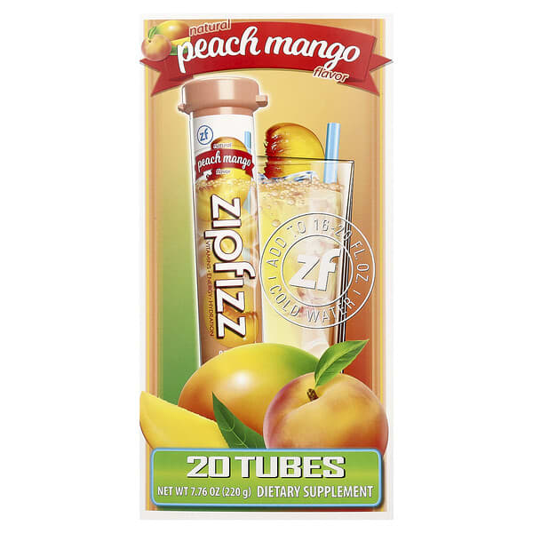 Zipfizz, Energy Drink Mix, Peach Mango, 20 Tubes, 0.39 oz (11 g) Each — product photo 1
