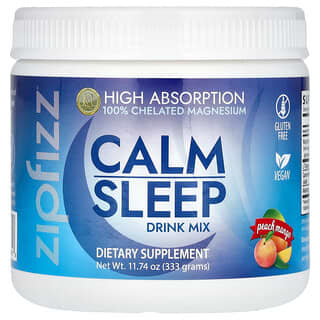Zipfizz, Calm Sleep Drink Mix, Trinkmischung für ruhigen Schlaf, Pfirsich-Mango, 333 g (11,74 oz.)