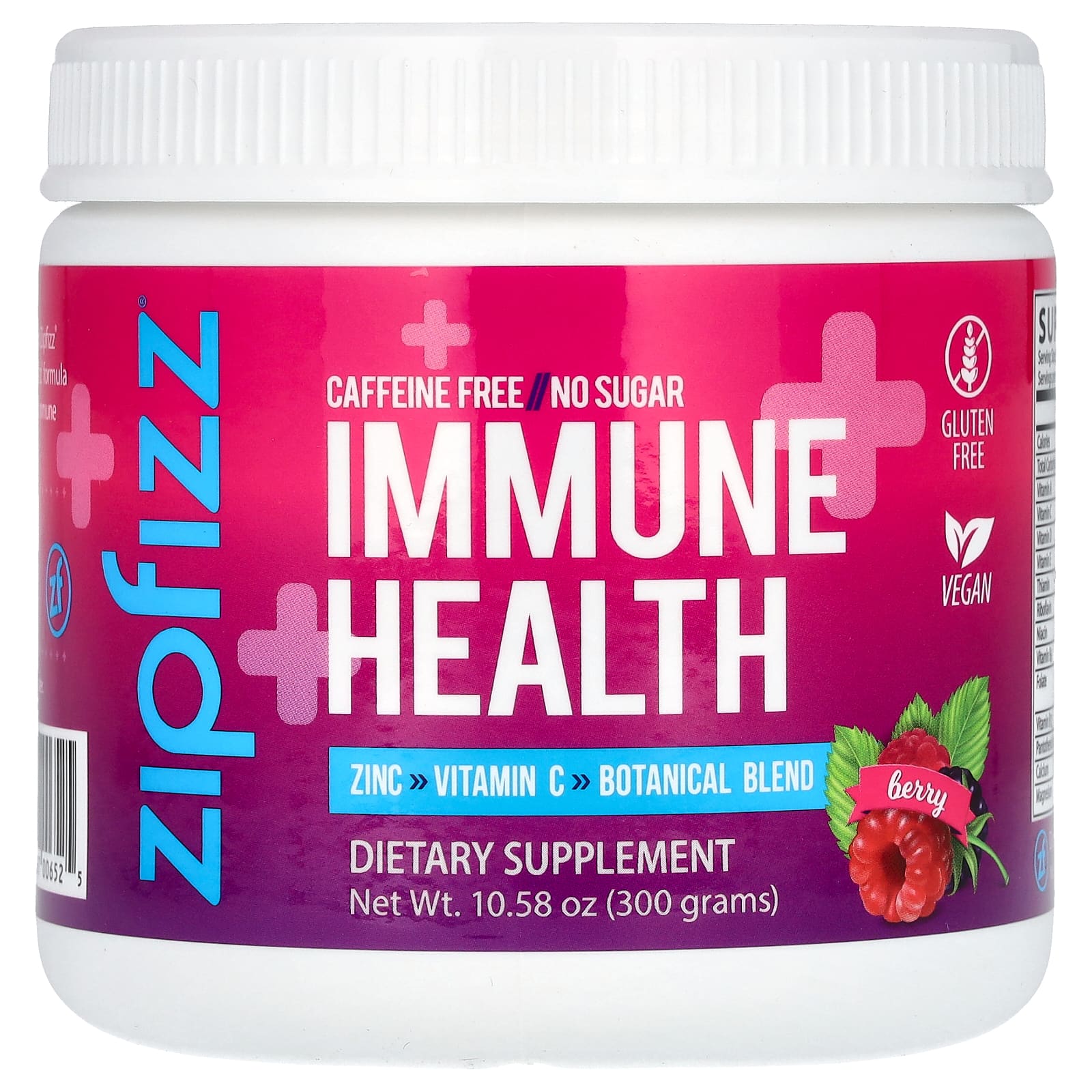 Zipfizz, Immune Health, Caffeine Free, Berry, 10.58 oz (300 g)