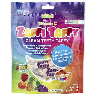 Zollipops‏, Zaffi Taffy, טפי לשיניים נקיות, בטעמי פירות טעימים, 1.6 אונקיות