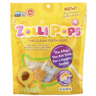 Zollipops, The Clean Teeth Pops, Peach, 3.1 oz