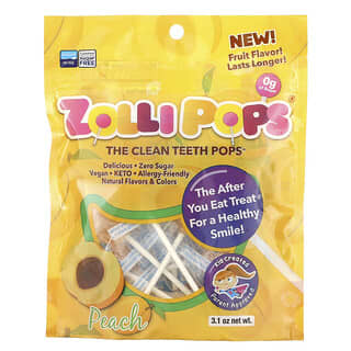 Zollipops, The Clean Teeth Pops, Pêche, 225 g