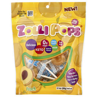 Zollipops, The Clean Teeth Pops, Pêssego, 88 g (3,1 oz)