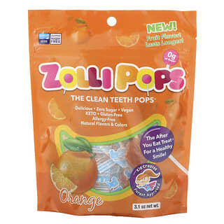 Zollipops, The Clean Teeth Pops, Orange, 3.1 oz