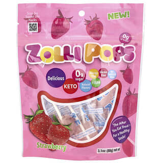 زولي بوبس‏, The Clean Teeth Pops، نكهة الفراولة، 15 مصاصة من ZolliPops، (3.1 أونصة)