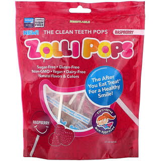 Zollipops, The Clean Teeth Pops, Raspberry, 3.1 oz