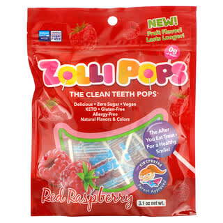 Zollipops, The Clean Teeth Pops, Red Raspberry, 3.1 oz
