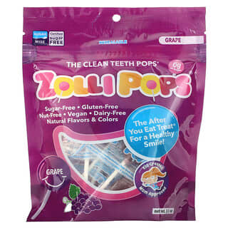 Zollipops, The Clean Teeth Pops, Grape, 3.1 oz