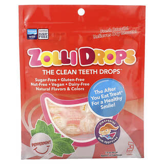 Zollipops, Zolli Drops, The Clean Teeth Drops, Menthe poivrée, env. 15 Zolli Drops, 28 g
