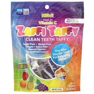 Zollipops, Zaffi Taffy, Bala para Dentes, Limpos, Deliciosos Sabores de Frutas, 85 g