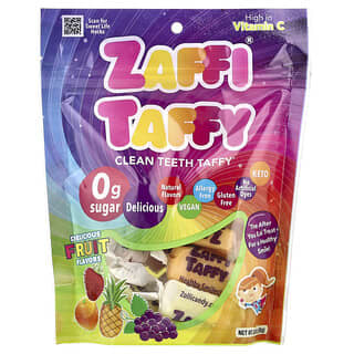 زولي بوبس‏, Zaffi Taffy® ، حلوى الأسنان النظيفة ، بالفواكه اللذيذة ، 3 أونصات (85 جم)