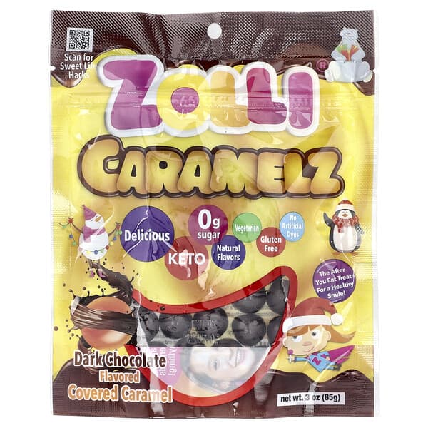 Zollipops, Caramelz，黑巧克力，3 盎司（85 克）