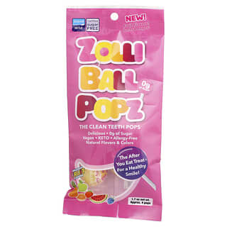 Zollipops, Zolli Ball Popz, The Clean Teeth Pops, Delicious Fruit, Přibližně 4 vyskočí, 1,7 oz