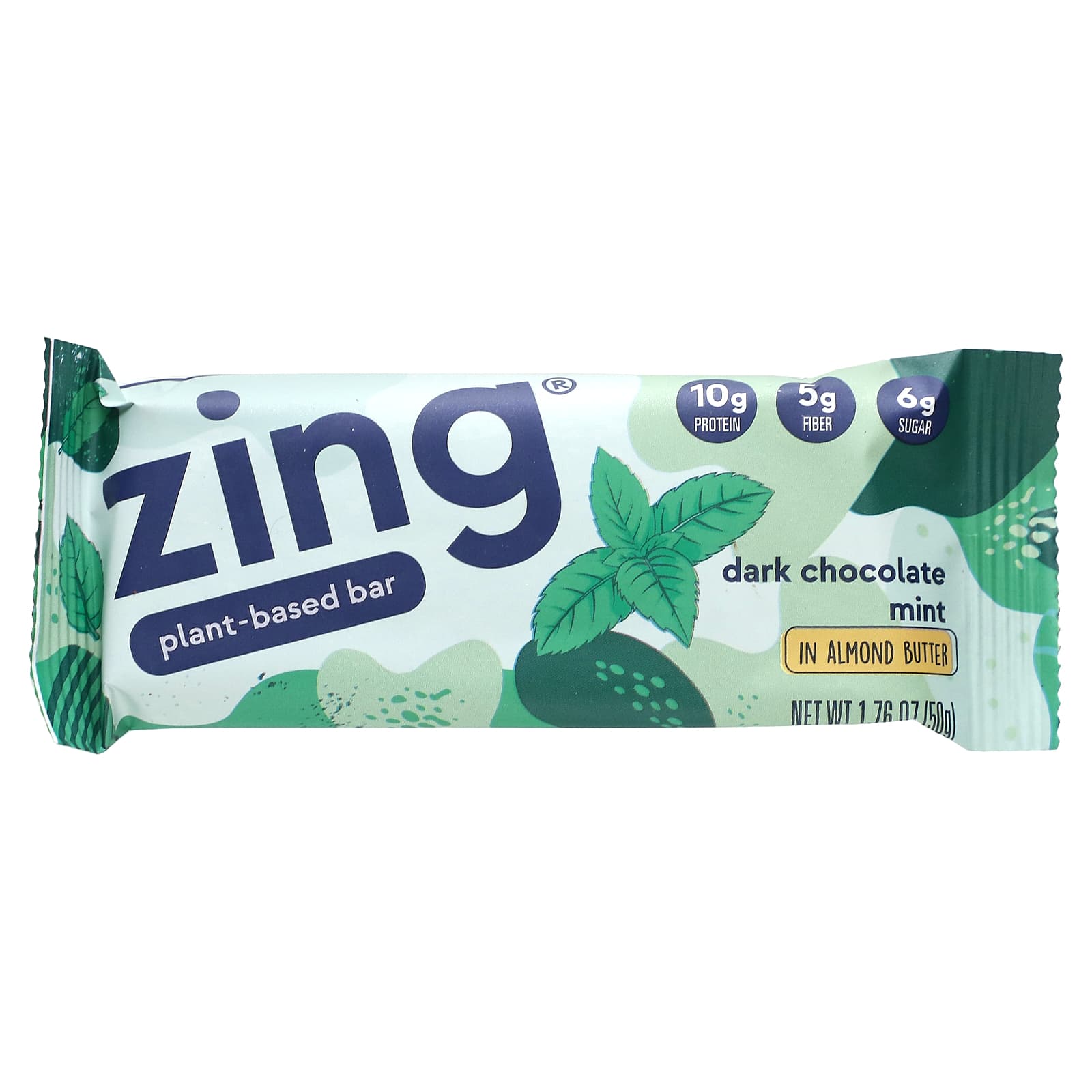 Zing Bars, PlantBased Bar, Dark Chocolate Mint In Almond Butter, 12