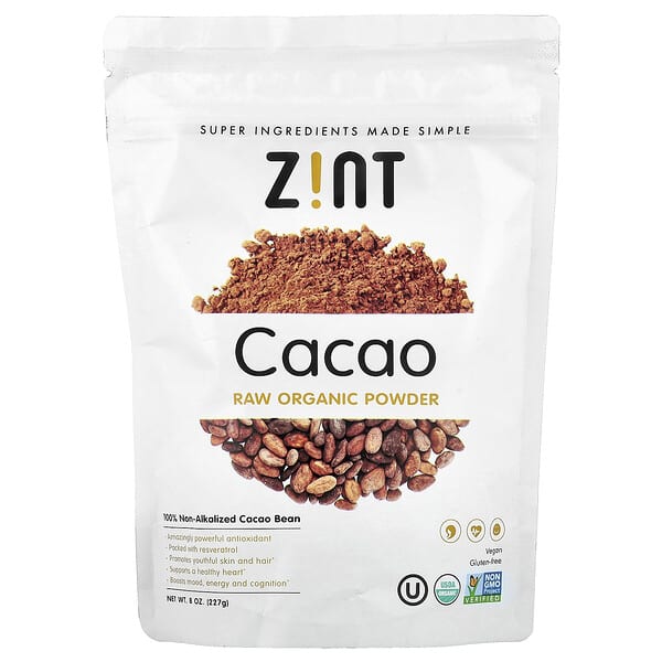 Zint, Raw Organic Powder, Cacao, 8 oz (227 g) — product photo 1
