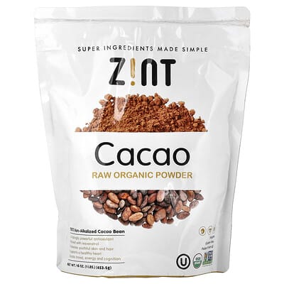 Zint, Cacao Raw Organic Powder, 16 oz (453.5 g)