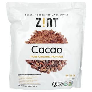 Zint, чистый органический порошок, какао, 907 г (32 унции)