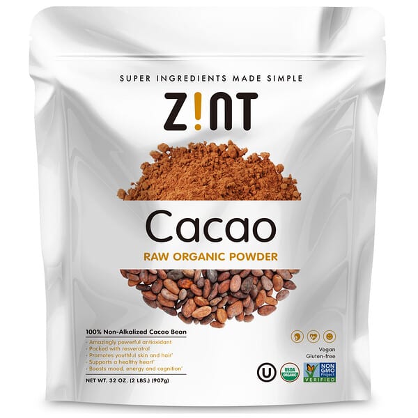 Zint‏, مسحوق الكاكاو العضوي الخام، 32 أونصة (907 جم)