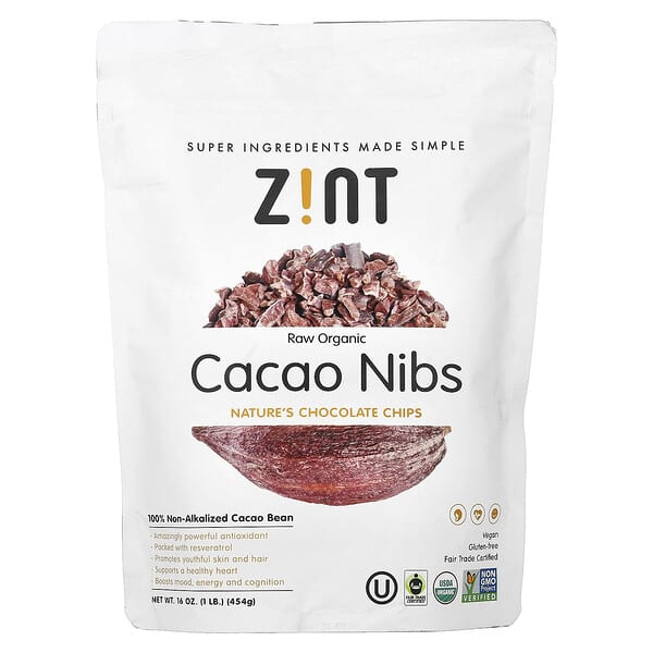 Zint, Raw Organic Cacao Nibs, 16 oz (454 g) — product photo 1