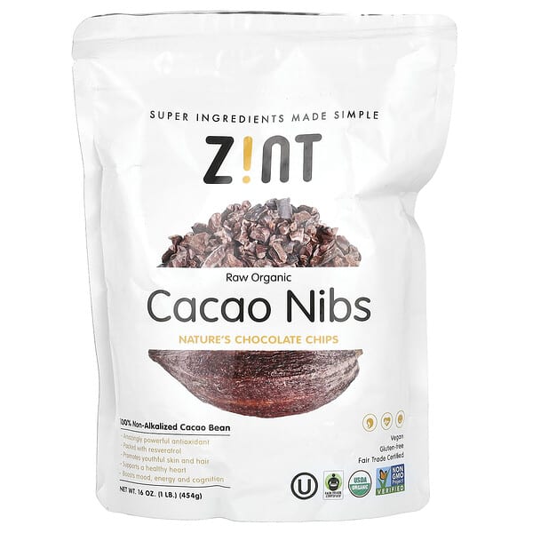 Raw Organic Cacao Nibs, 16 oz (454 g)