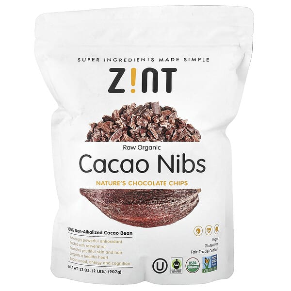 Zint, Raw Organic Cacao Nibs, 32 oz (907 g) — product photo 1