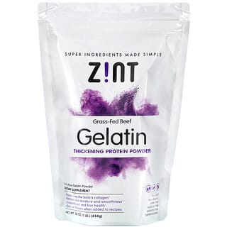 Zint, Gelatina de carne de res alimentada con pasturas, Proteína espesante en polvo, 454 g (16 oz)