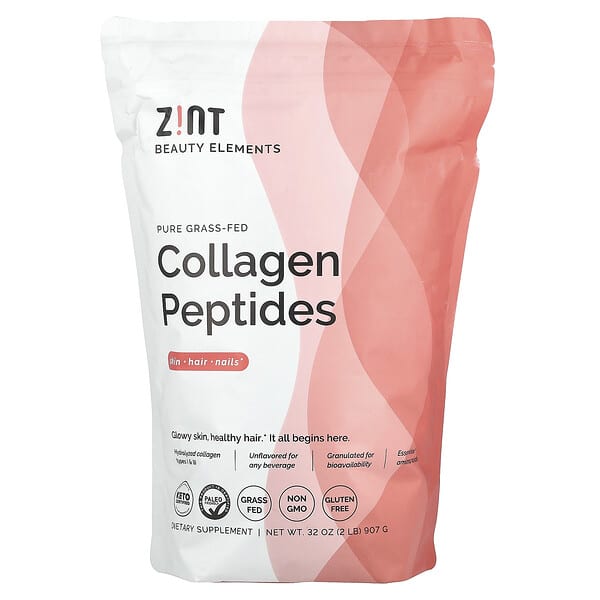Pure Grass-Fed Collagen Peptides, Unflavored, Bag, 32 oz (907 g)
