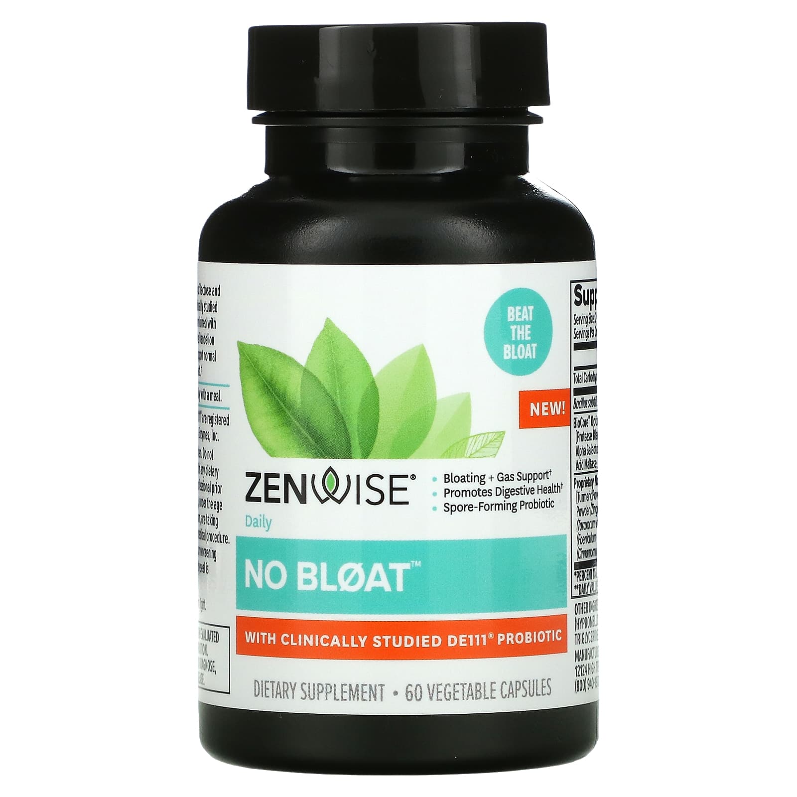 Zenwise Health No Bloat With De111 Probiotic 60 Vegetable Capsules