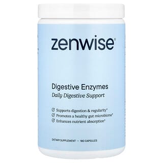 Zenwise Health, Tägliche Verdauungsenzyme mit Präbiotika + Probiotika, 180 pflanzliche Kapseln
