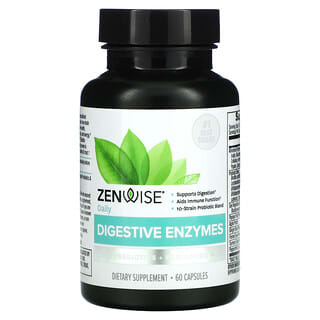 Zenwise Health, Enzymes digestives avec prébiotiques + probiotiques, 60 capsules
