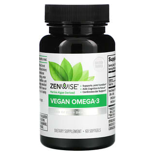 Zenwise Health, Omega-3 vegano, 60 cápsulas blandas