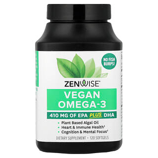 Zenwise Health, Vegan Ωμέγα-3, 120 μαλακές κάψουλες