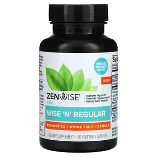 Zenwise Health, Wise 'N' Regular, 60 Cápsulas Vegetais