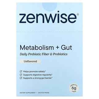 زينوايز هيلث‏, Metabolism + Gut، بدون نكهات، 28 عبوة، 0.2 أونصة (6 جم) لكل منها