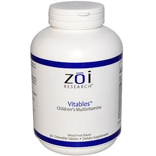 ZOI Research, Vitables, мультивитамины для детей, с фруктовым вкусом, 90 жевательных таблеток