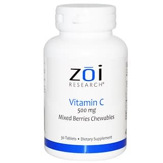 ZOI Research, Vitamin C, Mixed Berries Chewables, 500 mg, 30 Tablets