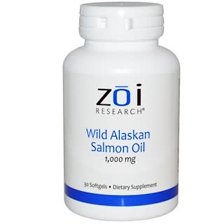 ZOI Research, Wild Alaskan Salmon Oil, 1,000 mg, 30 Softgels