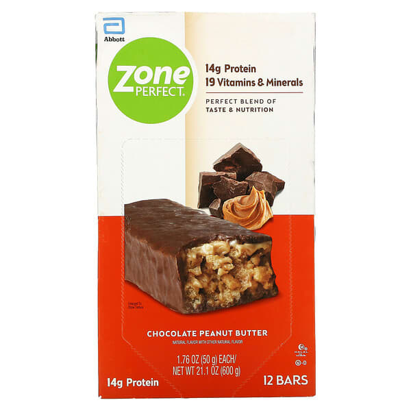 زونبرفيكت‏, لوح شوكولاتة بزبدة الفول السوداني من Nutrition ، 12 لوحًا ، 1.76 أونصة (50 جم) لكل لوح