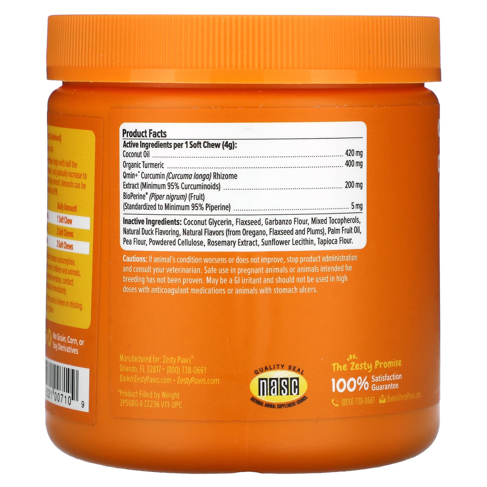 Zesty Paws, Turmeric Curcumin Bites for Dogs, Multifunctional, All Ages