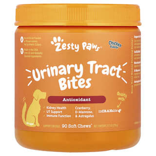 Zesty Paws, Urinary Tract Bites, For Dogs, All Ages, Chicken, 90 Soft Chews, 11.1 oz (315 g)