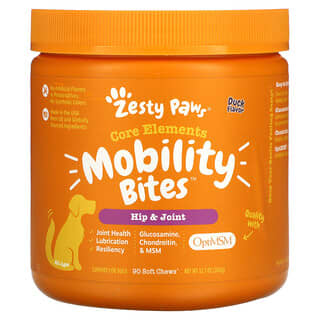 Zesty Paws, Mobility Bites for Dogs, Hip and Joint, All Ages, Entengeschmack, 90 Kau-Snacks, 360 g (12,7 oz.)