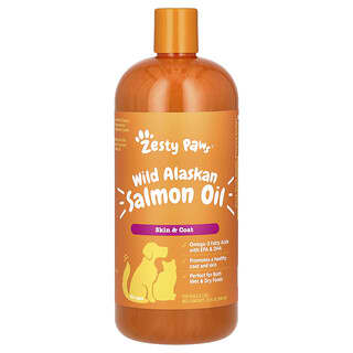 Zesty Paws, 貓狗用野生阿拉斯加鮭魚油，所有年齡適用，32 液量盎司（946 毫升）