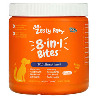 Zesty Paws, Everyday Vitality 宠物狗专用 8 合 1 复合维生素软糖，适用于所有年龄段，鸡肉味，90 粒，12.7 盎司（360 克）