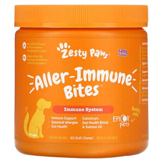 Zesty Paws (زيستي باوز)‏, Aller-Immune Bites للكلاب، مناسب لجميع الأعمار، نكهة لحم الضأن، 90 قطعة طرية قابلة للمضغ، 12.7 أونصة (360 جم)