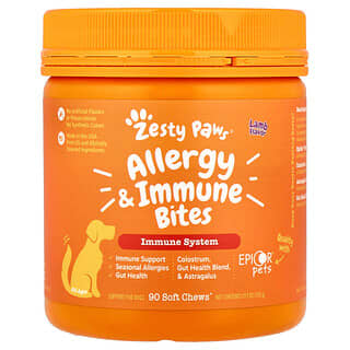 Zesty Paws, Allergi- og immunbid, til hunde, alle aldre, lam, 90 bløde tyggetabletter, 315 g
