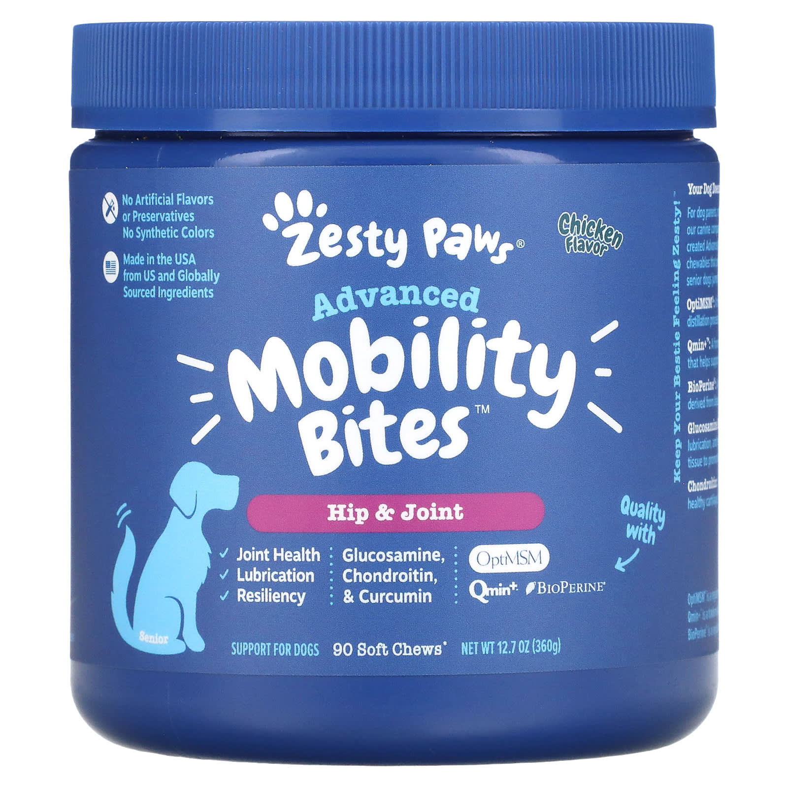 Zesty Paws, Advanced Mobility Bites for Dogs, Hip & Joint, Senior