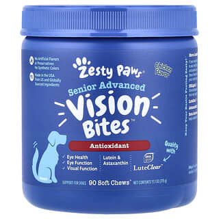 Zesty Paws, Senior Advanced, Bocadillos para la visión, Para perros, Pollo, 90 bocadillos masticables blandos, 315 g (11,1 oz)