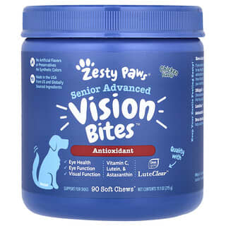 Zesty Paws, Senior Advanced, Bocadillos para la visión, Para perros, Pollo, 90 bocadillos masticables blandos, 315 g (11,1 oz)
