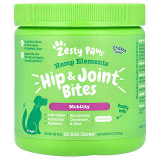 Zesty Paws, Hemp Elements, Mobility Bites, For Dogs, All Ages, Chicken  , 90 Soft Chews, 12.7 oz (360 g)